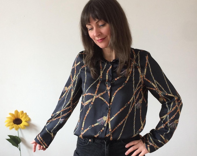 Vintage 70s Long Black Shirt