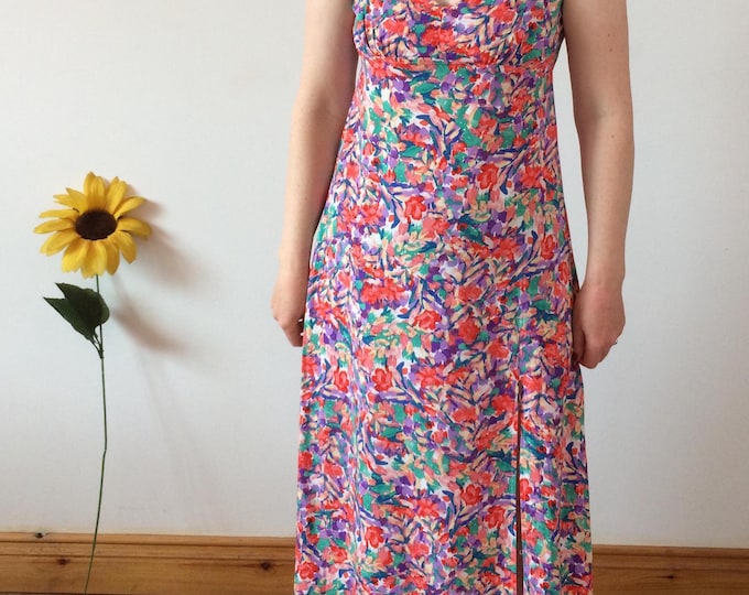 Vintage 90s Floral Midi Dress