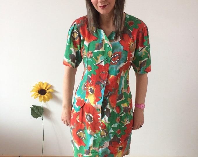 Vintage 80s Floral Dress