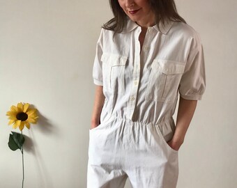 Vintage 80s White Playsuit