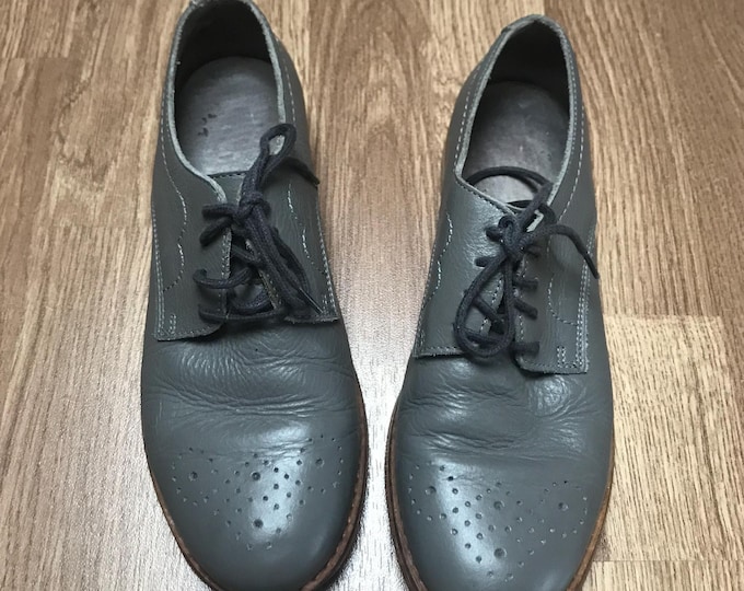 Vintage Grey Laced Brogue Shoes