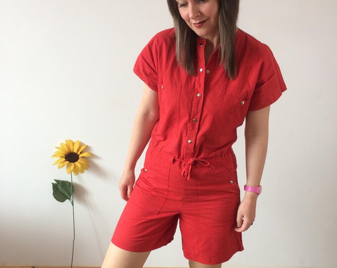 Vintage 80s Red Playsuit
