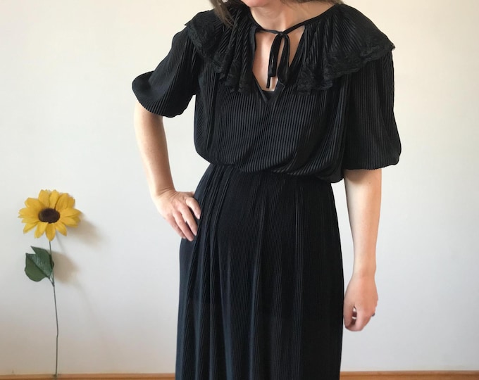 Vintage 80s Black RADLEY Midi Dress