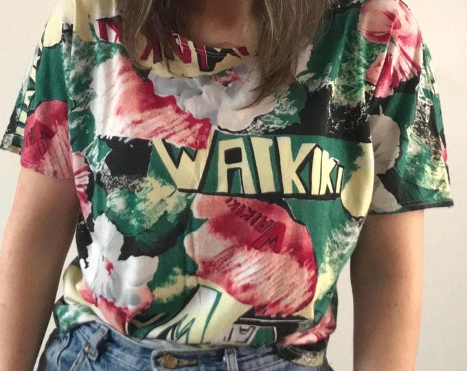 Vintage 80s Waikiki Floral T-shirt