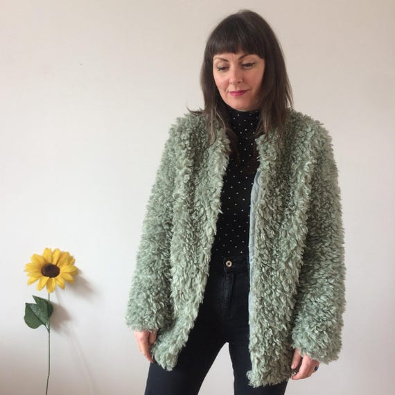 Mint green teddy coat best sale