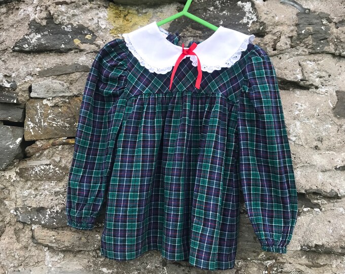 Vintage 90s Cute Tartan Baby Dress