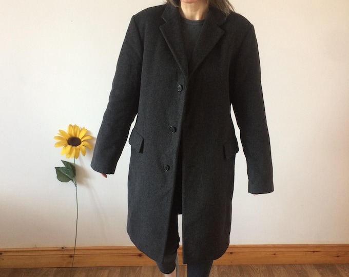 Vintage 90s Black Overcoat