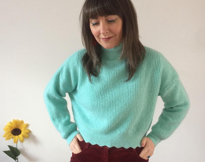 Cropped Aquamarine knit Jumper