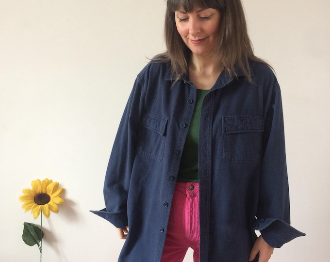 Vintage 90s Navy Cotton Shirt