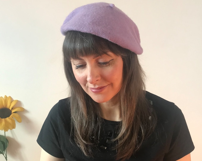 Vintage Lilac Beret Hat