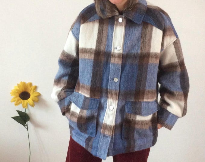 Vintage Style Plaid Oversized Jacket