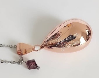 Bola de grossesse or rose goutte élément Swarovski sur chaîne acier inoxydable hypoallergenique