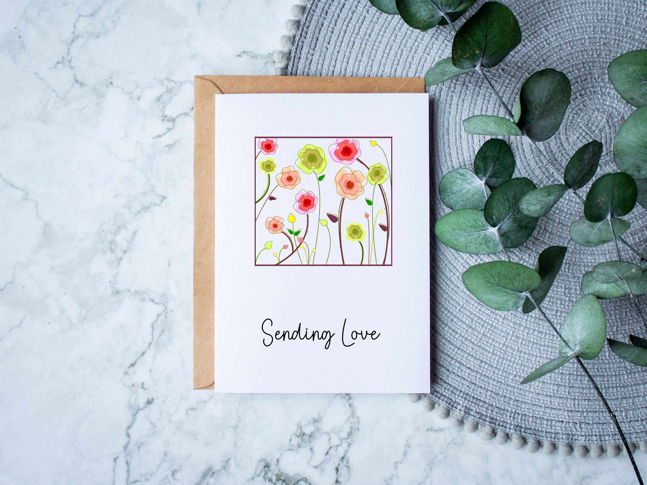 Hello Love Card - Flower Patch