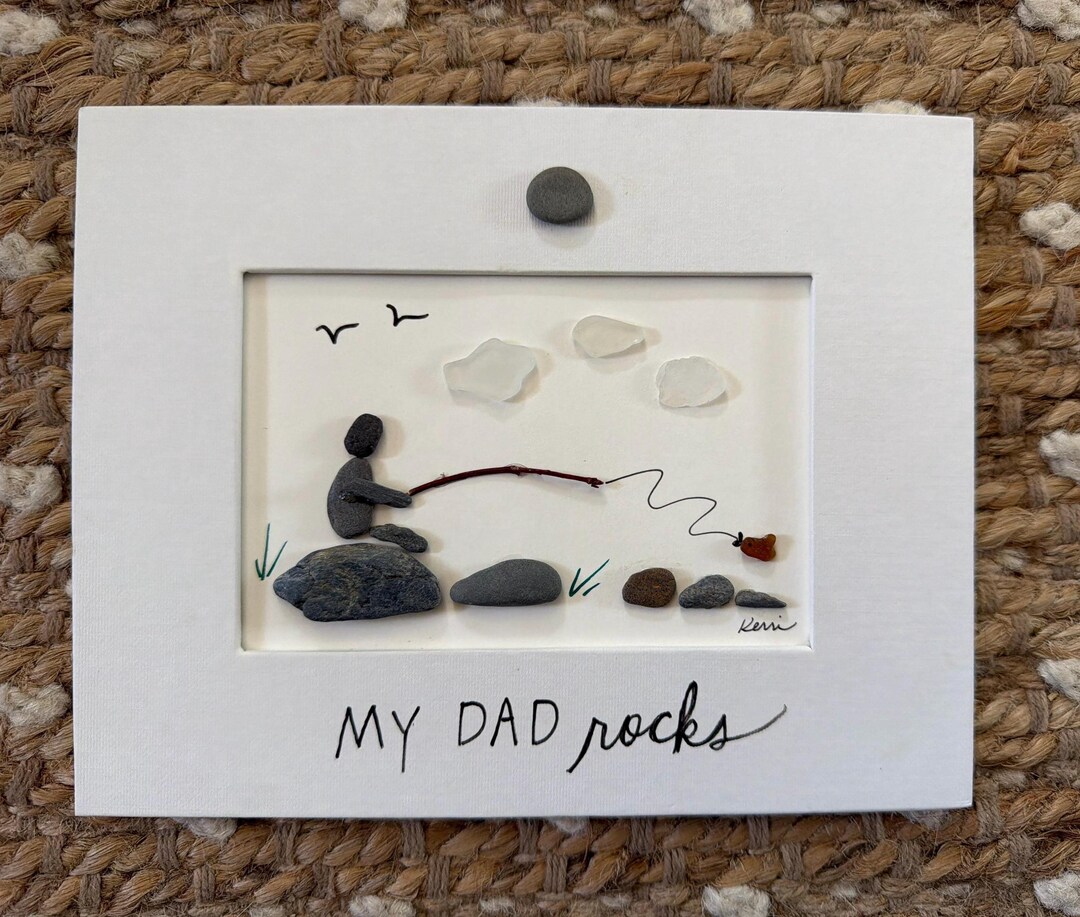 My Dad Rocks Pebble Art - Etsy
