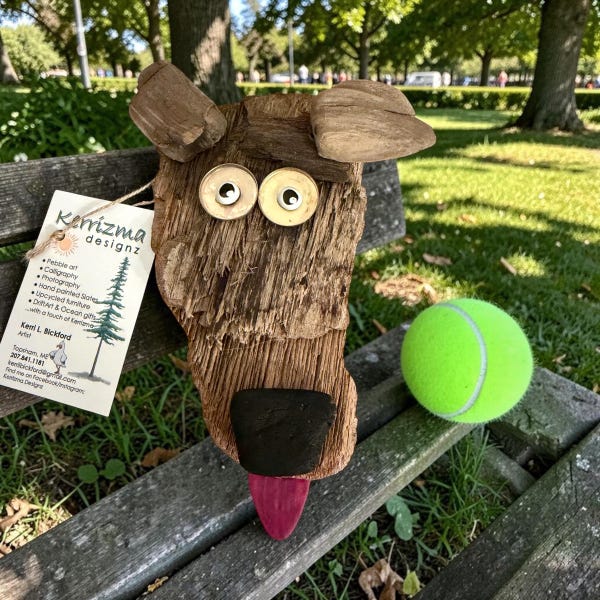 Driftwood dog head