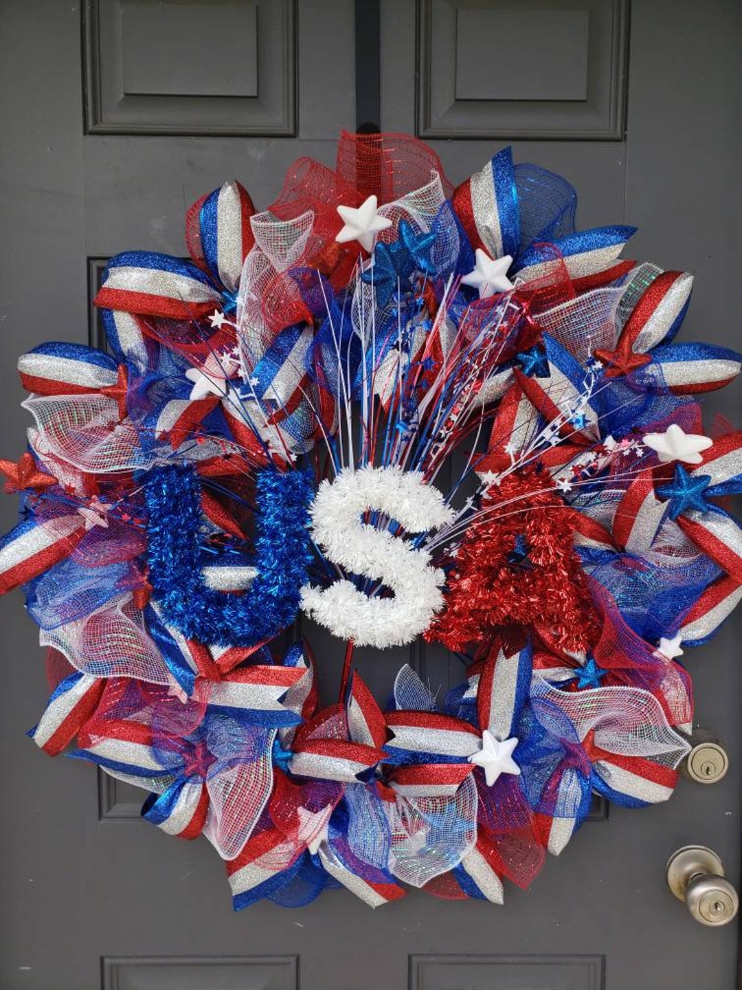 Memorial Day Wreath, Patriotic USA Wreath, 4th of July Wreath ...