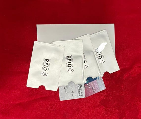 RFID Blocking Sleeves, Credit Card Protector, Set of 4 - Etsy Israel RFID Blocking Sleeves, Credit Card Protector, Set of 4 - Etsy Israel