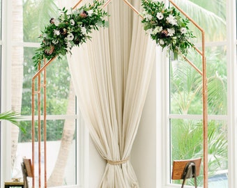 Triple Peak Copper Wedding Arch: Ceremony Backdrop Frame