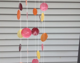Nautical Capiz Shell Wind Chime: Multi Color Fish Mobile