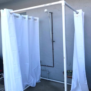 Outdoor shower frame, PVC outdoor shower. Portable Shower Stall. PVC Chuppah. Free Rubber Mallet.