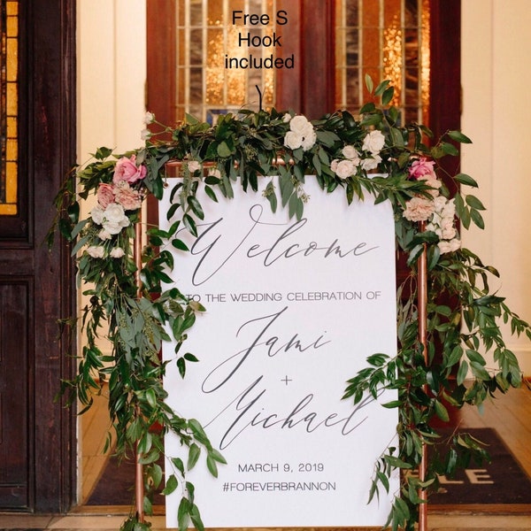 Copper Seating Chart Arch, Small Copper Welcome Frame, Seating Chart frame, Free S HOOK, Guest List Directory, Small Frames up to 4' tall.
