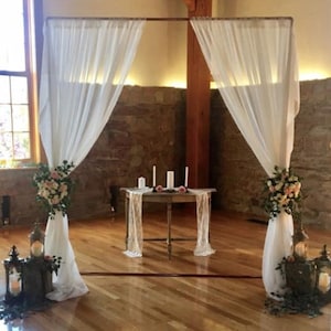 Handmade Copper Wedding Arch: Freestanding Ceremony Backdrop Frame