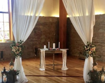 Handmade Copper Wedding Arch: Freestanding Ceremony Backdrop Frame