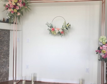 Handmade Copper Wedding Arch: Double Ceremony Backdrop