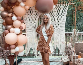 Geometric Copper Wedding Arch: Freestanding Ceremony Backdrop Frame