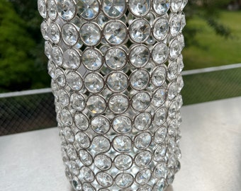 Crystal Beaded Candle Holder: Votive Tea Light Centerpiece