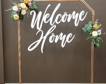 Geometric Copper Wedding Arch: Double Backdrop Frame