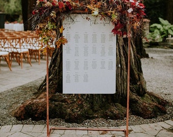 Handmade Copper Seating Chart Frame: Wedding Welcome Sign Arch