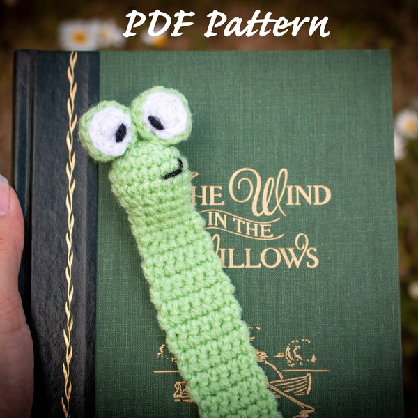 Bookworm Bookmark Crochet Pattern PDF