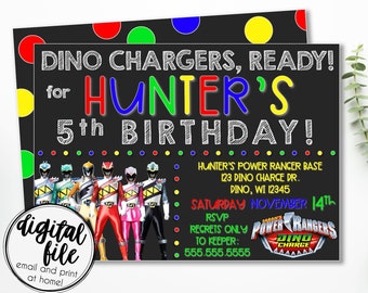 Power Ranger Invitation Etsy