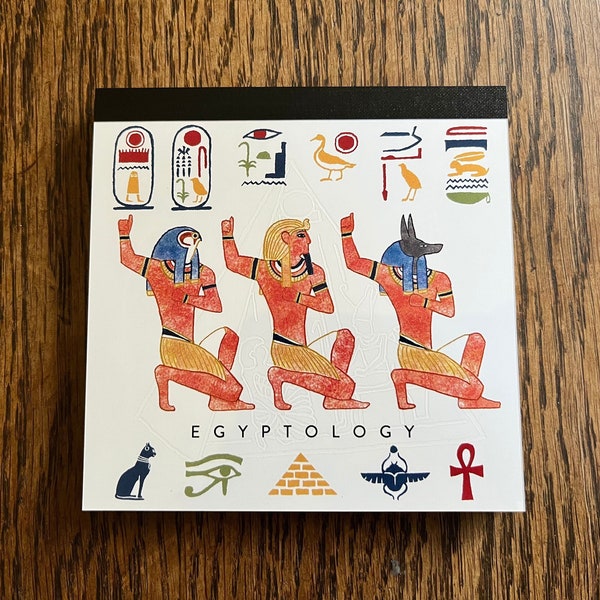 Ancient Egypt square notepad - Egyptian gods and mummy - Japanese stationery