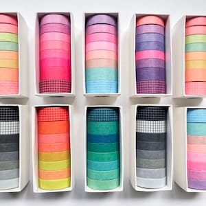 8 bright pastel colour washi tape set - Planner - Journaling - Scrapbooking