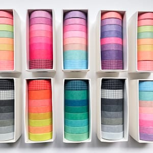 8 bright pastel colour washi tape set - Planner - Journaling - Scrapbooking