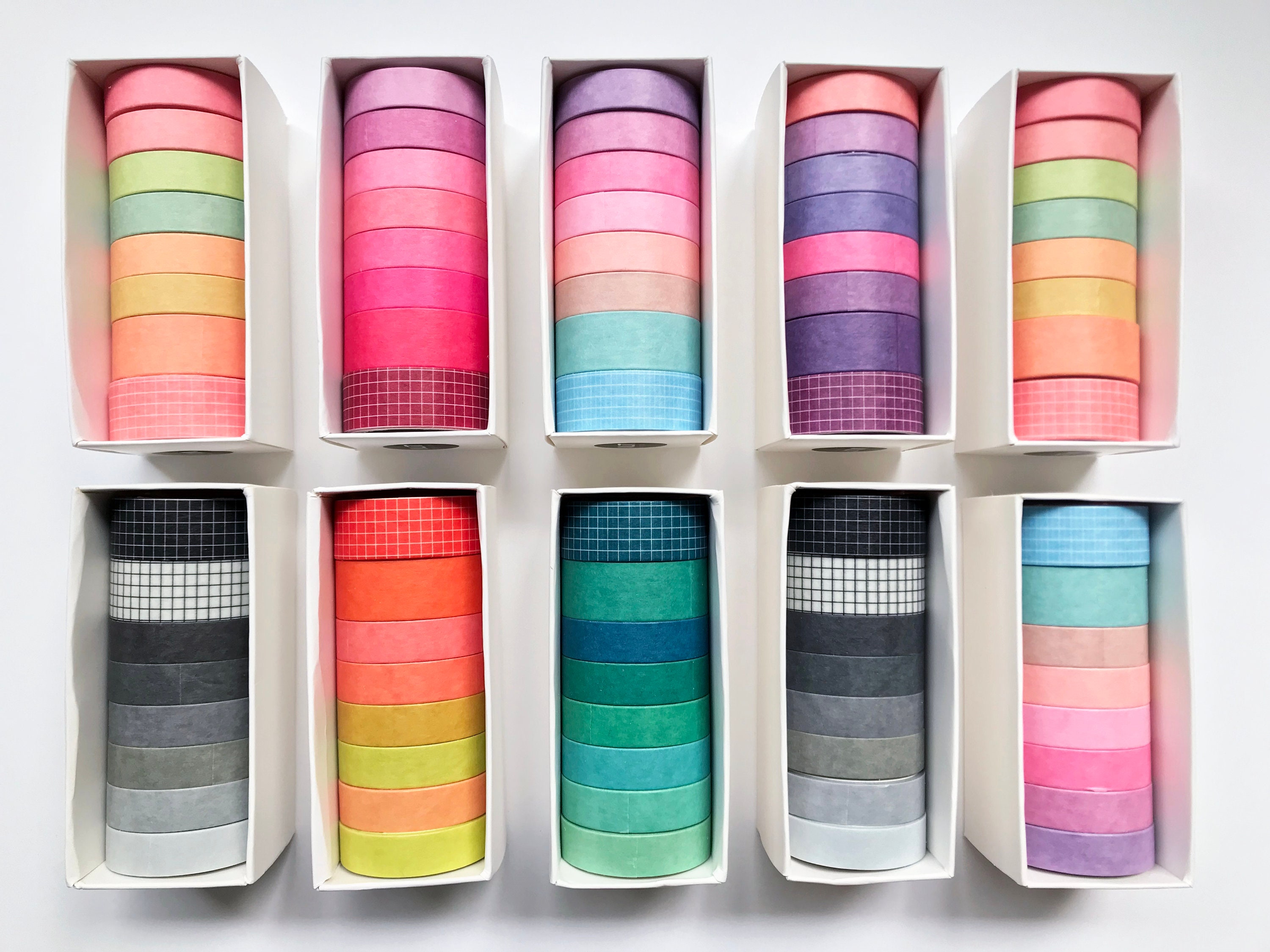 8 bright pastel colour washi tape set - Planner - Journaling - Scrapbooking