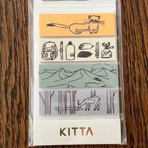 KITTA Outdoor - Ensemble de ruban washi portable - Ruban washi sur le thème du camping - Fabriqué au Japon