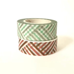 washi tape motif géométrique // Vert menthe ou Brun chocolat