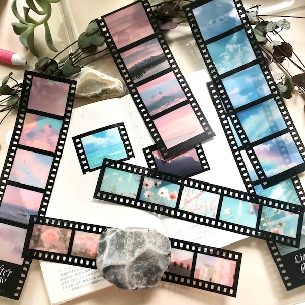 Retro filmstrip sticker set - diary deco - journal stationery - scrapbooking - bujo supply