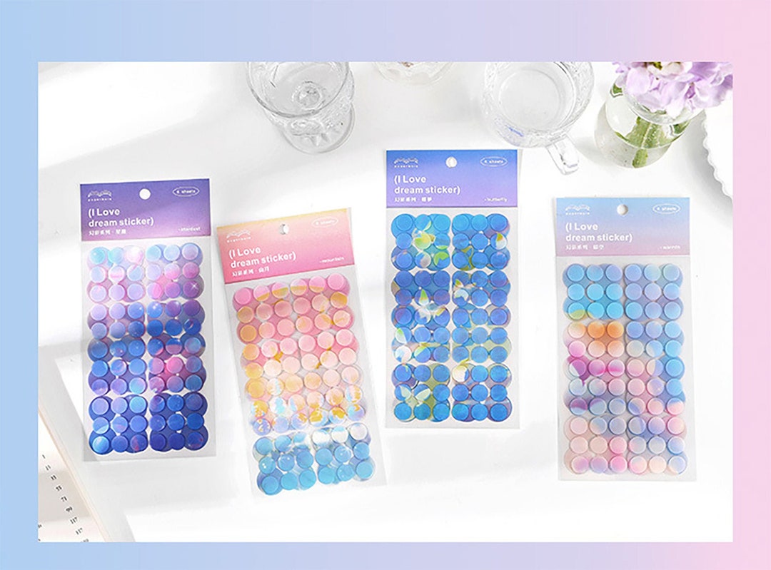Pastel Sticker Set Pastel Dot Sticker Set 4 Sheets - Etsy