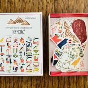 Egyptology sticker set - Egyptian pyramid Egyptian gods Pharaoh stickers in a mini box