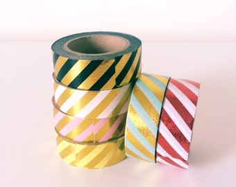 Stripe foil washi tapes // Set of 6