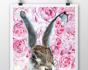 Peony Hare Art Print