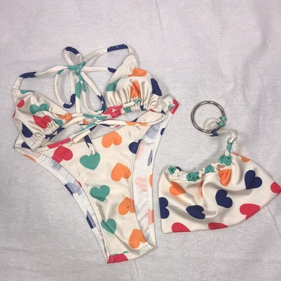 Zuliana Heart Triangle Top Bikini Set - image 1