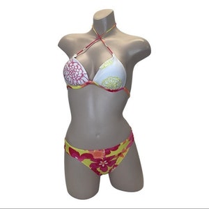 Recco brazilian bright floral print bikini NWT
