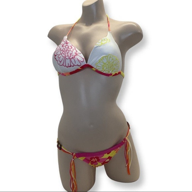 Recco Brazilian Floral Strappy Bikini Set NWT image 1
