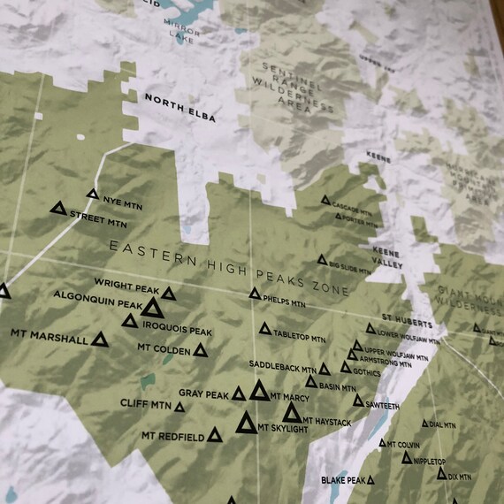 Adirondack High Peaks Topographic Map Adirondack High Peak Map New York State Topographic Map Home | Etsy Uk