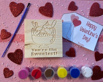 Helado Valentine Non Candy Valentine School Valentine Art Valentine Sweet Valentine Preschool Classroom Exchange Valentines Day Paint Kit